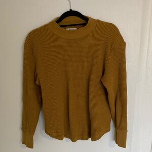 Madewell Mustard Waffle Knit Sweater